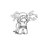 Dibujo para colorear Dibujo De Una Chica Ninja Llorando A Mares Para Pintar Y Colorear