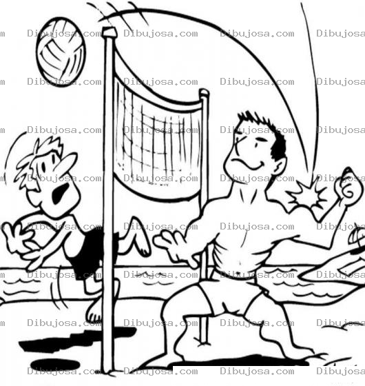 Dibujo para colorear Dibujo De Voleibol De Playa Para Pintar Y Colorear Musculoso Voleibolista