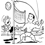 Dibujo para colorear Dibujo De Voleibol De Playa Para Pintar Y Colorear Musculoso Voleibolista