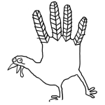 Dibujo para colorear Pavo Con Forma De Mano Para Pintar Y Colorear