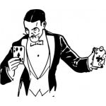Dibujo para colorear Dibujo De Mago De Cartas Para Pintar Y Colorear