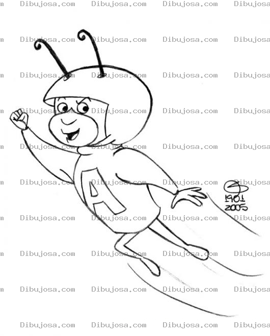 Dibujo para colorear Dibujo De La Hormiga Atomica Volando Para Pintar Y Colorear