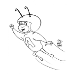 Dibujo para colorear Dibujo De La Hormiga Atomica Volando Para Pintar Y Colorear