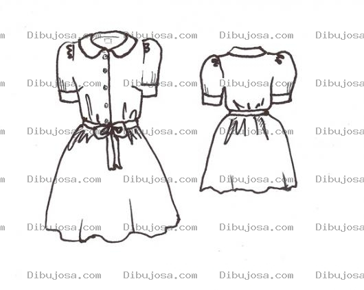Dibujo para colorear Dibujo De Un Vestido De Sirvienta Para Pintar Y Colorear Vestido De Mucama
