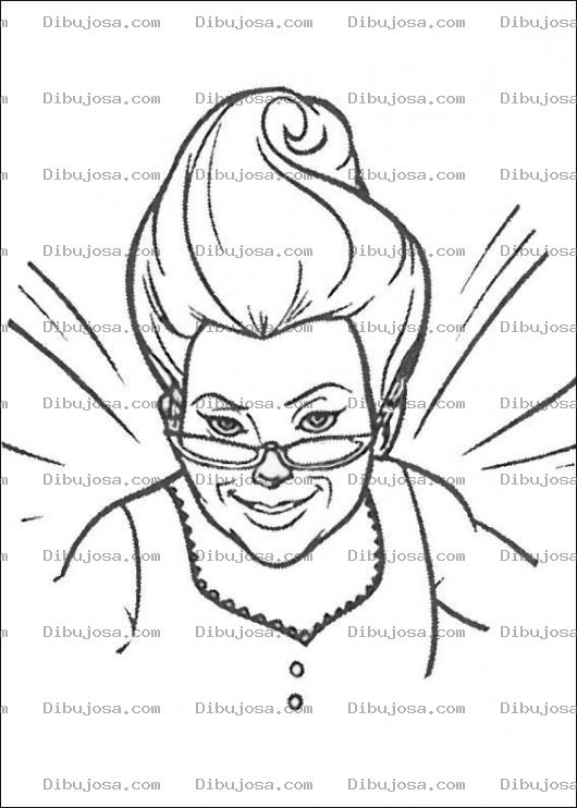Dibujo para colorear Hada Madrina Malvada De Shreck Para Colorear