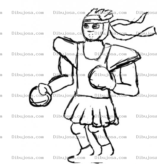 Dibujo para colorear Soldado Romano Con Guantes De Box Para Pintar Y Colorear