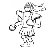 Dibujo para colorear Soldado Romano Con Guantes De Box Para Pintar Y Colorear