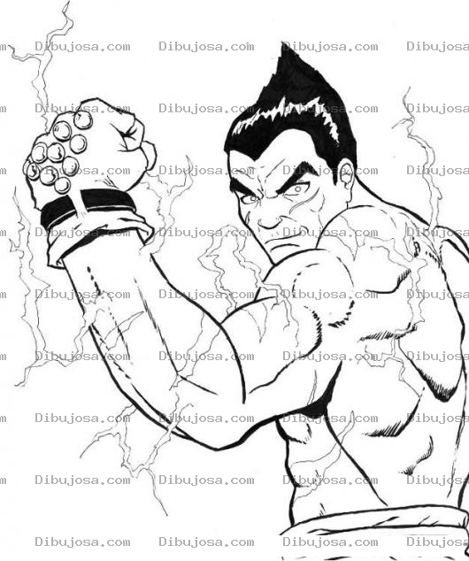 Dibujo para colorear Dibujo De Luchador Con Super Poderes Para Pintar Y Colorear Peleador Echando Humo