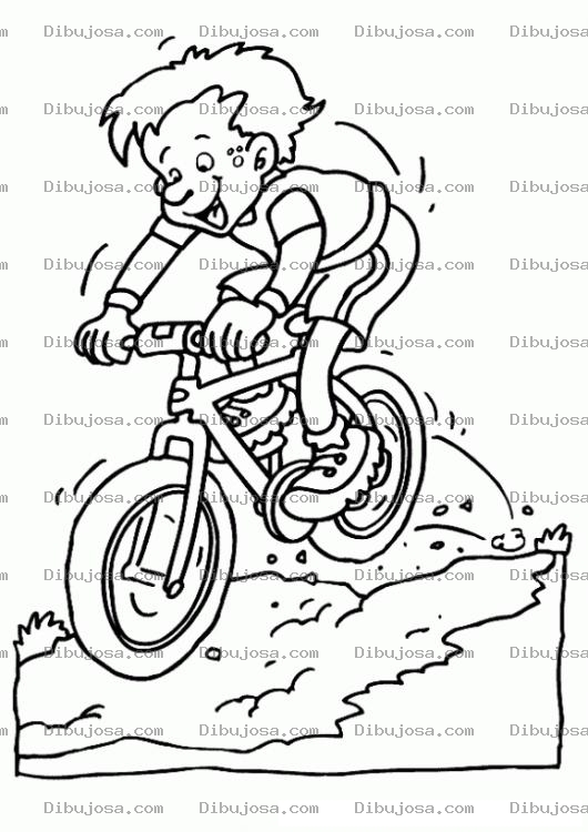 Dibujo para colorear Bicicleta Shimano De Vecesa Dibujo De Nino En Bicicleta Montanesa Para Pintar Y Colorear
