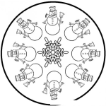 Dibujo para colorear Mandala De Snowman Para Pintar Y Colorear Mandala De Navidad