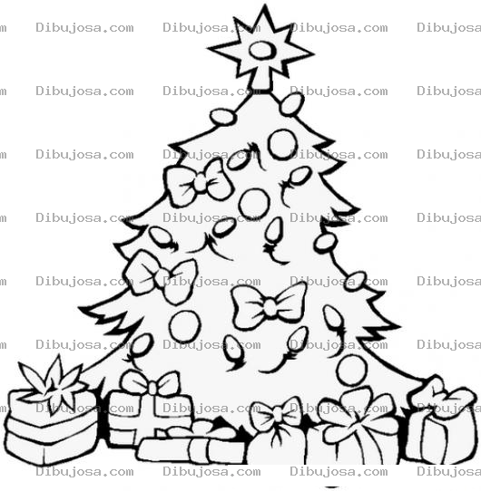 Dibujo para colorear Dibujo De Arbolito De Navidad Con Regalos Para Pintar Y Colorear Arbol De Navidad Con Regalitos