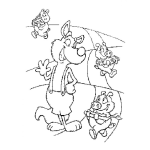 Dibujo para colorear Dibujo De Lobo Soplador Con Los 3 Cochinitos Para Pintar Y Colorear Lobo Malo