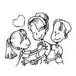 Dibujo para colorear El Amor De Los Hijos A Una Madre Dibujo De Hijos Abrazando A Su Mama Para Pintar Y Colorear