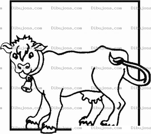 Dibujo para colorear Dibujo De Vaca En Un Cuadro Para Pintar Y Colorear