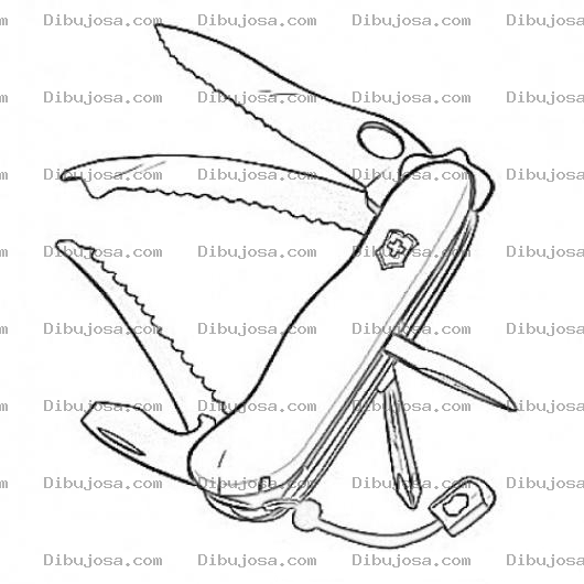 Dibujo para colorear Dibujo De Navaja Suiza Para Pintar Y Colorear Nabaja Victorinox