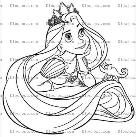 Dibujo para colorear Princesita Rapunzel Para Colorear