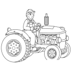 Dibujo para colorear Colorear Tractor de Agricultura