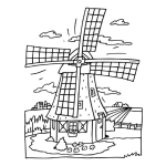 Dibujo De Un Molino De Viento Para Colorear