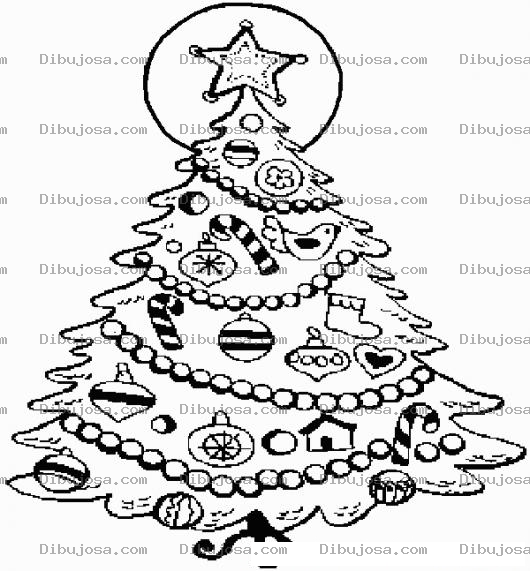 Dibujo para colorear Dibujo De Arbol De Navidad Adornado Para Pintar Y Colorear