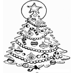 Dibujo para colorear Dibujo De Arbol De Navidad Adornado Para Pintar Y Colorear