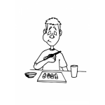 Dibujo para colorear Colorear hombre comiendo sushi