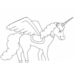 Dibujo para colorear Ibujo De Unicornio Con Alas Para Colorear