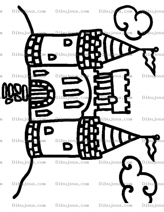 Dibujo para colorear Dibujo De Castillo Vertical Para Pintar Y Colorear