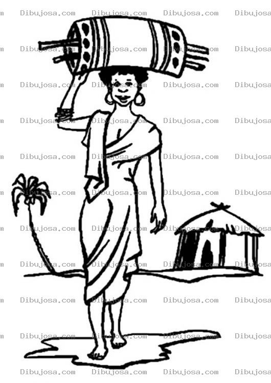 Dibujo para colorear Colorear Mujer Africana