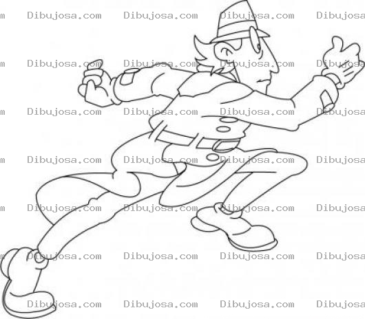Dibujo para colorear Dibujo Del Inspector Gadget Corriendo
