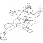 Dibujo para colorear Dibujo Del Inspector Gadget Corriendo