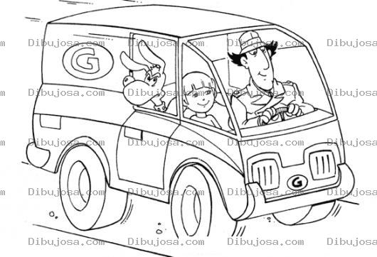 Dibujo para colorear Colorear Camioneta Del Inpector Gadget