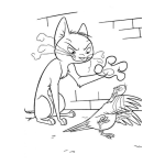 Dibujo para colorear Dibujod E Gato Y Paloma Para Colorear