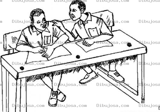 Dibujo para colorear Dibujo De Estudiante Copion En Un Examen Para Pintar Y Colorear