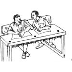 Dibujo para colorear Dibujo De Estudiante Copion En Un Examen Para Pintar Y Colorear