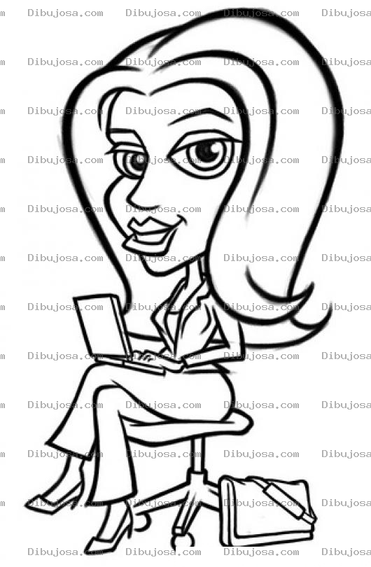Dibujo para colorear Dibujo De Secretaria Con Mini Laptop Tomando Nota Para Pintar Y Colorear Secretaria Moderna