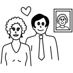 Dibujo para colorear Dibujo De Pareja De Esposos Enamorados Para Pintar Y Colorear Hogar De Papas Enamorados