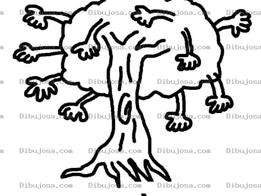 Dibujo para colorear Arbol De Brazos Para Pintar Y Colorear