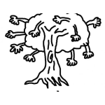 Dibujo para colorear Arbol De Brazos Para Pintar Y Colorear