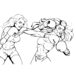 Dibujo para colorear Dibujo De Mujeres Boxeadoras Para Pintar Y Colorear