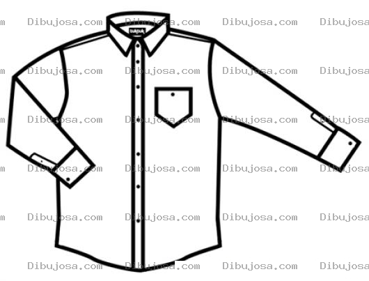 Dibujo para colorear Dibujo De Camisa Planchada Y Sin Arrugas Para Pintar Y Colorear