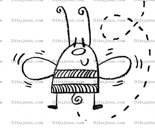 Dibujo para colorear Abejita Volando Para Pintar Y Colorear