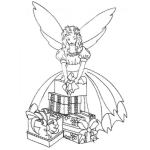 Dibujo para colorear Hada Madrina Con Regalos De Navidad Para Pintar Y Colorear