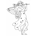 Dibujo para colorear Colorear Hada Madrina Con Flauta