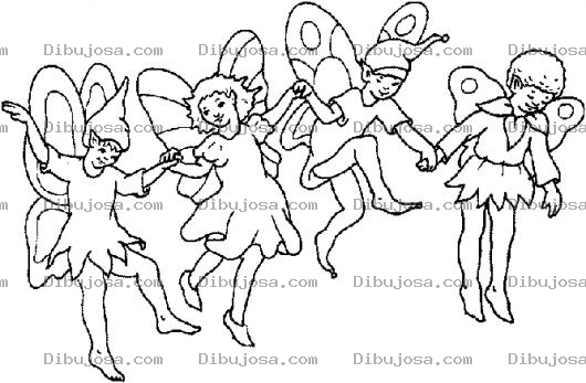 Dibujo para colorear Dibujo De Duendes Y Hadas Para Pintar Y Colorear
