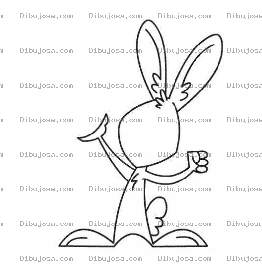 Dibujo para colorear Conejo Descarado Para Colorear Conejito Sin Cara