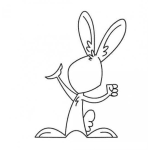 Dibujo para colorear Conejo Descarado Para Colorear Conejito Sin Cara