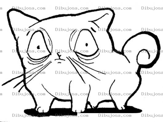 Dibujo para colorear Dibujo De Gato Enano Y Viejo Para Colorear