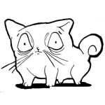 Dibujo para colorear Dibujo De Gato Enano Y Viejo Para Colorear