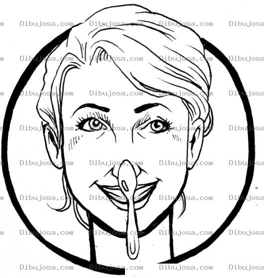Dibujo para colorear Dibujo De Cuchara En La Nariz Para Pintar Y Colorear Cucharazo En La Cara