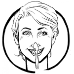 Dibujo para colorear Dibujo De Cuchara En La Nariz Para Pintar Y Colorear Cucharazo En La Cara
